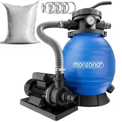 Sandfilteranlage SF12K mit Filterglas 10200 L/h - Effiziente Sandfilteranlage SF12K für glasklares Poolwasser! Inklusive hochwertigem Filterglas für langanhaltende Hygiene und weniger Chemikalien. Ideal für Salzwasserpools, mit praktischem 7-Wege Ventil.