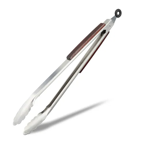 Küchenzange Edelstahl 9 Stück - Rostfrei und vielseitig - Grill-Werkzeuge: Hochwertige Edelstahlzange, ideal für Grill und Küche, mit einer Länge von 42 cm für präzises Servieren.