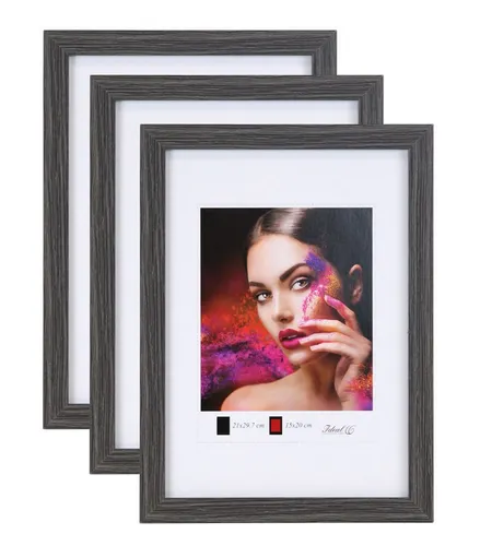 IDEAL TREND 3er Set Holz Bilderrahmen Grau 50x70 cm von IDEAL TREND