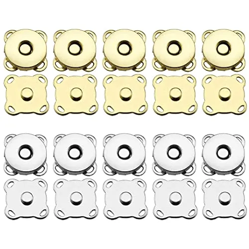 Unvtap Magnetknöpfe 20Pcs Druckknöpfe zum Annähen 14mm Magnetknopf Magnet Druckknopf Magnetverschluss Nähen Magnet Knopf für DIY Nähen Handwerk, Handtaschen, 2 Farben
