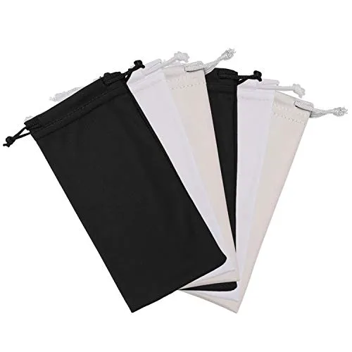 Hifot Mikrofaser Brillenetuis Sonnenbrillen Beutel 6 Stück, Slip in Brillen Sonnenbrillen Beutel, Schmuckbeutel