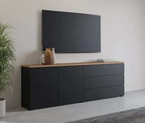OTTO home Sideboard Modo, 200 cm in schwarz von OTTO home