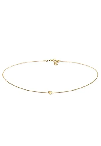 Elli Halskette Damen Choker Herz Anhänger in 925 Sterling Silber - Ketten für Damen – filigraner Choker mit Herz-Anhänger aus hochwertigem 925 Sterling Silber, perfekt als stilvolles Geschenk für besondere Anlässe.