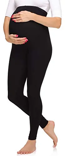 Merry Style Damen Lange Umstandsleggings aus Viskose MS10-297 (Schwarz, XXL)