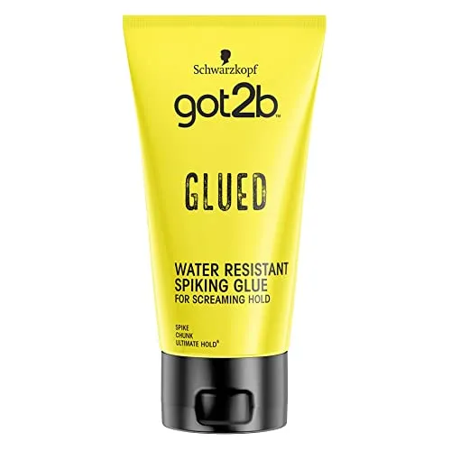 Schwarzkopf Got2b Glued Water Resistant Spiking Glue 150ml - Haarstyling-Produkte, extrem haltbarer Haargel für starken Halt und wasserfeste Styles, ideal für kreative Frisuren.