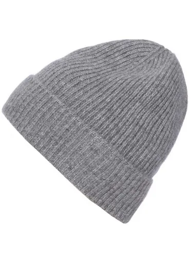Zwillingsherz Strickmütze Zwillingsherz Ribbed Beanie 100% Kaschmir mit breitem geripptem Umschlag