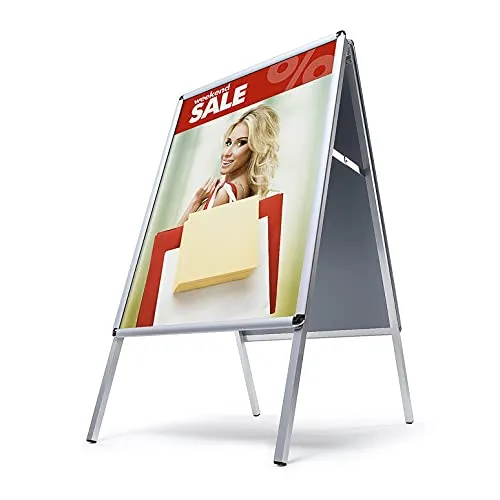 Jansen Display Klappwerbeständer INDOOR 1075 x 625 x 736 mm - Whiteboard Klappwerbeständer für Innenräume, ideal für effektive Werbung und Präsentationen, flexibel und platzsparend.