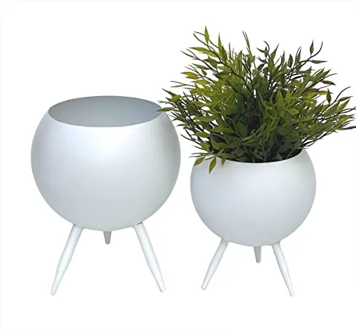 DanDiBo Blumentopf Blumenhocker 2er Set Weiß - Blumentöpfe und Blumenständer im modernen Design, stabil und wetterfest – ideal für Innen- und Außenbereich, perfekt für Pflanzen und Blumen.