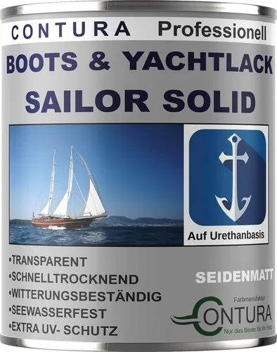 250ml - Contura Boots- & Yachtlack Hochglanz Bootslack Holzlack Hartlack Klarlack – Seidenmatt