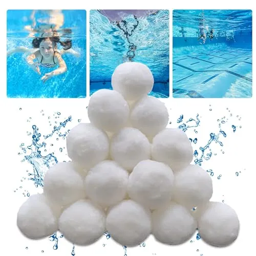 AnNissa 1300g Pool Filterbälle, Filterballs für Sandfilteranlagen Ersetzen 45kg Filtersand Pool, Extra Langlebige Filter Balls für Schwimmbad, Filterpumpe, Poolreinigung Zubehör (1300, Gramm)