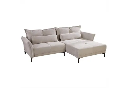 Riess-Ambiente Ecksofa DESIGNO 250cm beige/schwarz - Ecksofa im modernen Design, bietet höchsten Komfort mit gepolsterten Sitz- und Rückenkissen. Ideal für stilvolle Wohnzimmer und entspannte Stunden.
