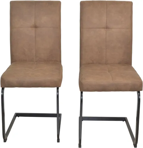 Moderner Schwingstuhl 2er-Set braun/schwarz
