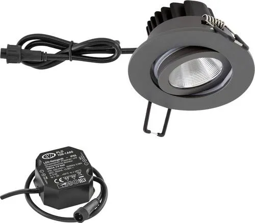 EVN Lichttechnik P-LED Deckeneinbauleuchte IP65 3000K - Unterbauleuchte mit 1010lm, ideal für Feuchträume und Außenanwendungen. Inklusive fest verbautem LED-Chip und Netzgerät, keine Zusatzkosten!
