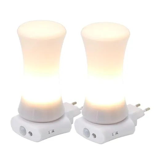 LED Steckdosen Nachtlicht 2er-Set mit Bewegungsmelder