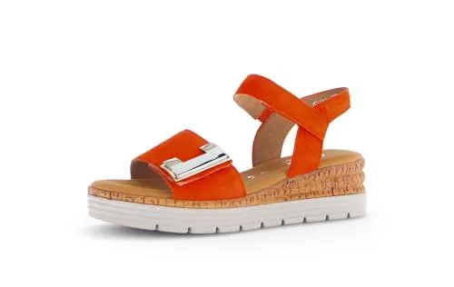 Gabor Damen Keilsandalen - Wedge-Heel Sommerschuhe für Damen - Wanderschuhe mit 5 cm Keilabsatz, ideal für bequeme und stilvolle Sommerausflüge. Hochwertiges Textil und Leder sorgen für optimalen Tragekomfort.