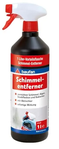 Baufan Schimmelspray 1 Liter | mit Aktivchlor | sofortige Wirkung | ideal für Silikon- und Fliesenfugen | vorsichtig Biozidprodukt