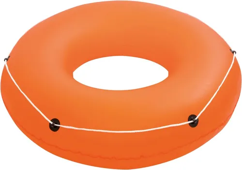 Giant 1.2m Aufblasbar Orange Gummiring Schlauch Donut Reifen Schwimmen Pool