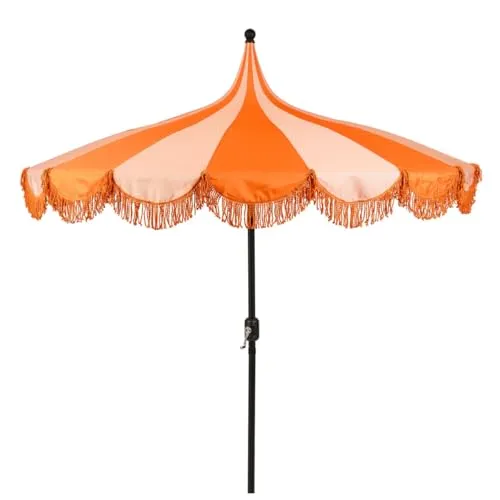 Mica Decorations Kim Gestreifter Sonnenschirm in orange von MICA