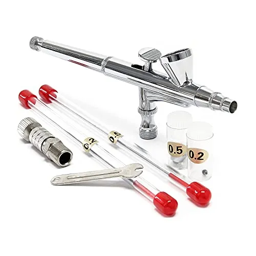 Wiltec Airbrush Pistole Typ 136T - Präzise Double Action für Modellbau & Nailart - Airbrush-Zubehör mit hochwertiger Konstruktion, ideal für detailreiche Arbeiten. Die ergonomische Pistole ermöglicht eine präzise Steuerung des Farb-Luft-Gemischs und ist perfekt für Einsteiger und Profis.