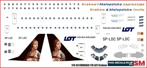 Embraer 170 LOT Krakow 1/144 PAS-DECALS 170-04