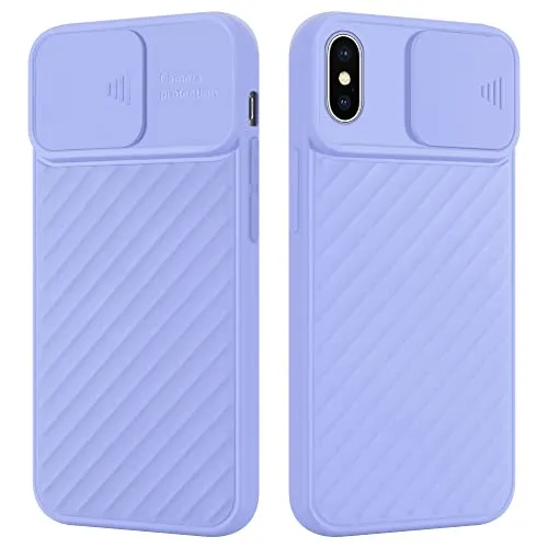 Cadorabo Hülle kompatibel mit Apple iPhone X/XS Schutzhülle TPU Silikon Case mit Kameraschutz Slim Kratzfest Weiche Gummi mit Rundumschutz Case Hülle für iPhone X/XS in Lila