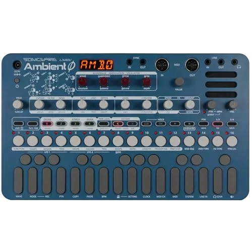 Sonicware LIVEN Ambient Ø - Mobiler Soundscape Synthesizer - Synthesizer & Soundmodule; 27 Tasten, Wavetable-basierte Synthese mit 127 Wavetables und 10 Stimmen Polyphonie, ideal für kreative Ambient-Sounds unterwegs.