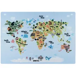 Teppich PLAY 2917, BLUE, 160 x 230 cm - Spielteppich mit Weltkarte-Motiv, ideal für Kinder zum Lernen und Spielen. Pflegeleicht, schmutzabweisend und geeignet für Fußbodenheizung – ein farbenfroher Hingucker im Kinderzimmer!