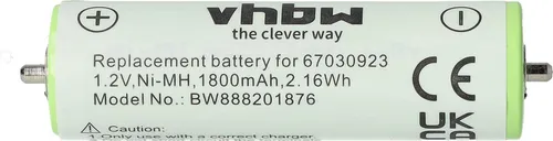 vhbw Akku kompatibel mit Braun 65774704, 65774710, 65774702, 65774703, 65774700, 65774701, 65772700, 65773701 Rasierer (1800 mAh, 1,2 V, NiMH)