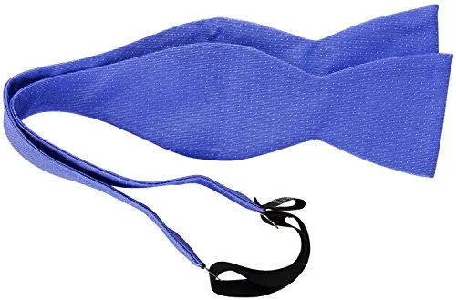 TigerTie Selbstbinder blau in silber gepunktet, Fliege 100% pure Seide