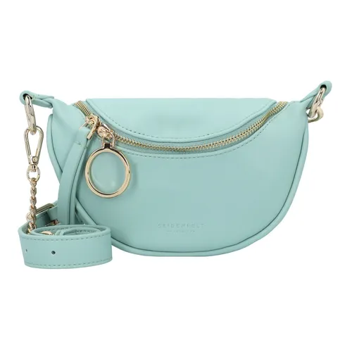 Seidenfelt Skien II Umhängetasche 19cm in aqua mint-gold - Damentasche aus Kunstleder mit stylishen Details und praktischem Reißverschluss, ideal für den Alltag oder besondere Anlässe.