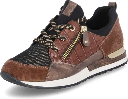 Remonte Sneaker - Nougatbraun / Goldgelb Textil Größe: 39 Normal