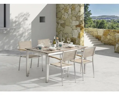 Produktbild acamp Gartenmöbelset Skye beige 7tlg. Edelstahl
