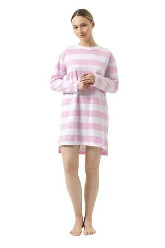 Mey Nachtwäsche Serie Streaked Lines Damen Nachthemden Soft Pink (XXL) - Stilvolles Nachthemd in Soft Pink: Langanhaltender Komfort dank innovativer Materialien und lässiger Passform. Ideal für gemütliche Nächte und entspannte Tage.