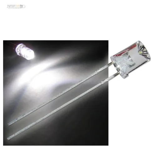 LED 5mm concave warmweiß - konkav LEDs superhell warm-weiß white warmwhite 50 x