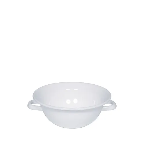 Riess Miniweitling Classic Ø14cm – Emailleschüssel mit zwei Henkeln - Universal-Kochtöpfe – Ideal zum sicheren Transport schwerer Teige, mit eleganten Bördelrand und pflegeleichter, bakterienhemmender Oberfläche.