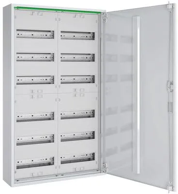 ABN ABNRM206R01 Feldverteiler AP, 160mm - Aufputz-Verteiler 7-reihig und mehr, robustes Stahlgehäuse mit IP44 Schutzart, ideal für den sicheren Einsatz in Innen- und Außenbereichen.