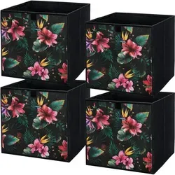 Storage Box  Faltbare Aufbewahrung Boxen 31 X 31 X 31 Cm  Blumen  4 Stück