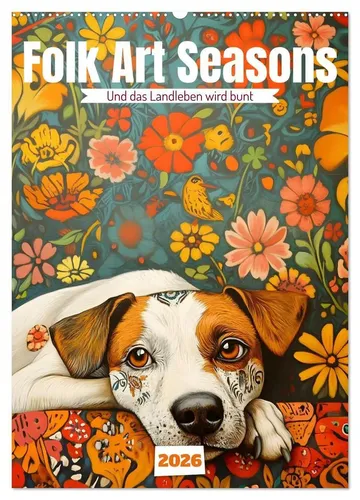 Daniela Tapper | Folk Art Seasons Wandkalender 2026 - Wunderschöner Wandkalender mit 14 kunstvollen Motiven, die das Landleben lebhaft widerspiegeln. Ideal für Kunstliebhaber und zur Verschönerung jedes Raumes.