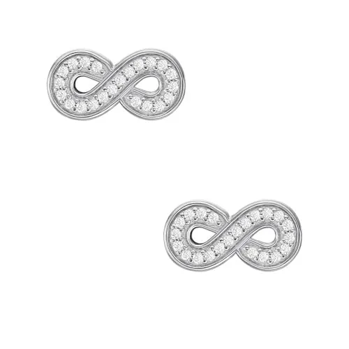 Fossil Damenohrstecker Infinity Sterlingsilber, JFS00634040 - Ohrringe für Damen aus hochwertigem poliertem Sterling Silber mit elegantem Infinity-Design, das zeitlose Schönheit verkörpert.