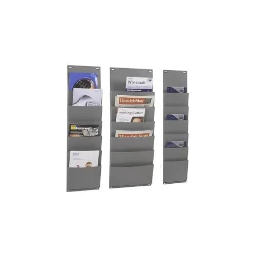 Eichner Werkstattplaner 9089-00002 - Wandprospekthalter für 6 x A4 quer, aus pflegeleichtem Kunststoff. Ideal für Ordnung in Werkstatt und Büro, inkl. Montagematerial für Wand und Tür.