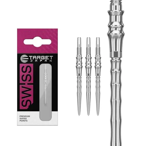 Target Japan Premium Swiss Dartspitzen (Steel Tip), 3er Set – 30 mm, Silber | Wechselspitzen, Ersatzspitzen, Profi-Dartzubehör