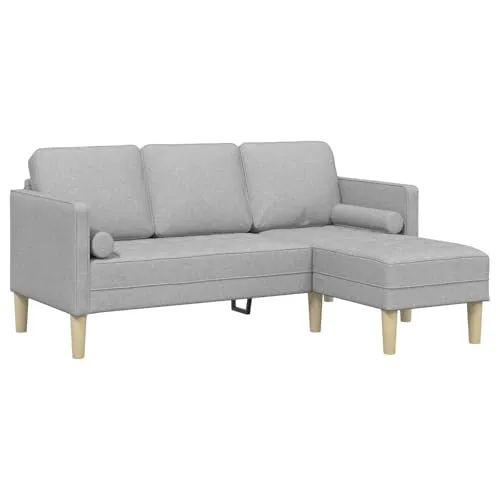 vidaXL Wolken-graues 3-Sitzer L-förmiges Sofa