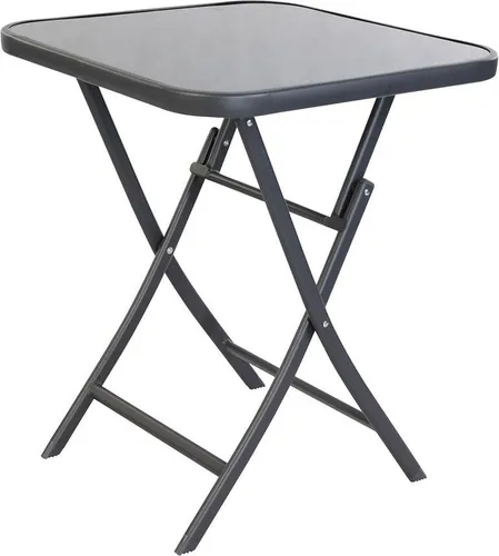 Lex Klappbarer Bistrotisch 70x70 cm - Ideal für Garten und Balkon - Hochwertiger Klapptisch mit Stahlrahmen und pflegeleichter Glasplatte. Platzsparend und stabil, perfekt für Terrasse oder Balkon.
