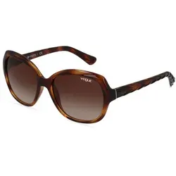 Vogue eyewear VO2871S Damen-Sonnenbrille - Elegante Vollrand Butterfly-Sonnenbrille in Havanna mit braunen Gläsern, ideal für stilvolle Looks und optimalen UV-Schutz.