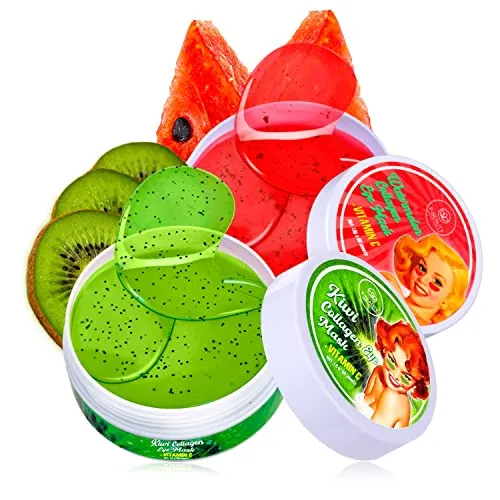 P-Beauty Augenmaske mit Hyaluron & Wassermelonen Extrakten, 60 Stück - Augenpads gegen Augenringe, Anti Falten, Anti Aging & Feuchtigkeit - Kollagen Gel Pads - kühlende Augenpads für alle Hauttypen
