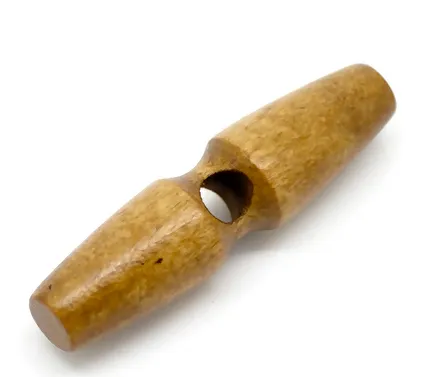 Holzknöpfe, Knebelknöpfe Oval 5,0 x 1,3 cm braun 1 Loch länglich Knöpfe Knopf 15