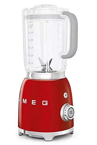 Smeg BLF01RDEU Mixer, rot - Standmixer im 50's Retro Style mit 1,5 L Fassungsvermögen, 4 Leistungsstufen und Sicherheitsabschaltung für sicheres Mixen.