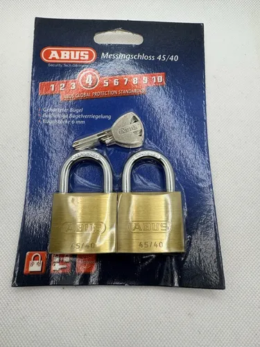 Abus Vorhangschloss Messing 45/40 Twins  2 Stück