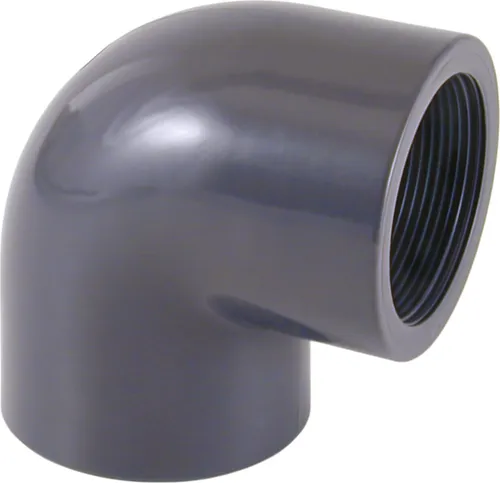 PVC Winkel 90 Grad D 50 mm auf 1 1/2 Zoll IG