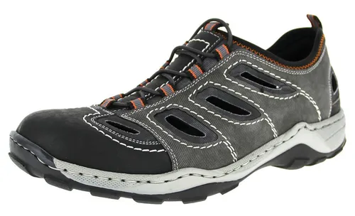 Rieker Herren Halbschuhe 08065 - Herren-Sneaker mit profilierter Sohle und Schnellschnürung für optimalen Komfort und angenehmes Fußklima.
